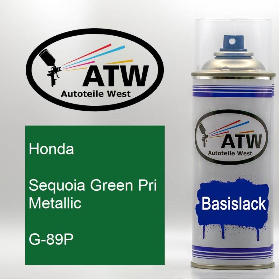 Honda, Sequoia Green Pri Metallic, G-89P: 400ml Sprühdose, von ATW Autoteile West.